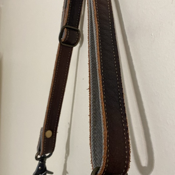 Myra Anthropologie Bag Naive Crossbody Canvas Leather women large boho retro y2k - Picture 8 of 14